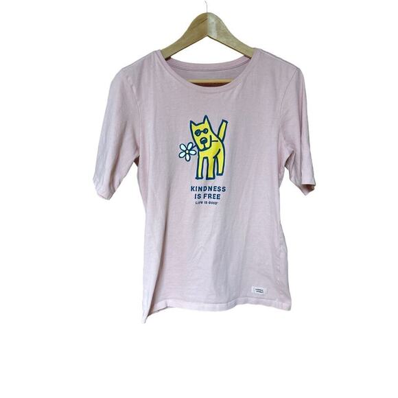 Life is Good dog Kindness is Free short sleeve pink T Shirt size M - Picture 1 of 6